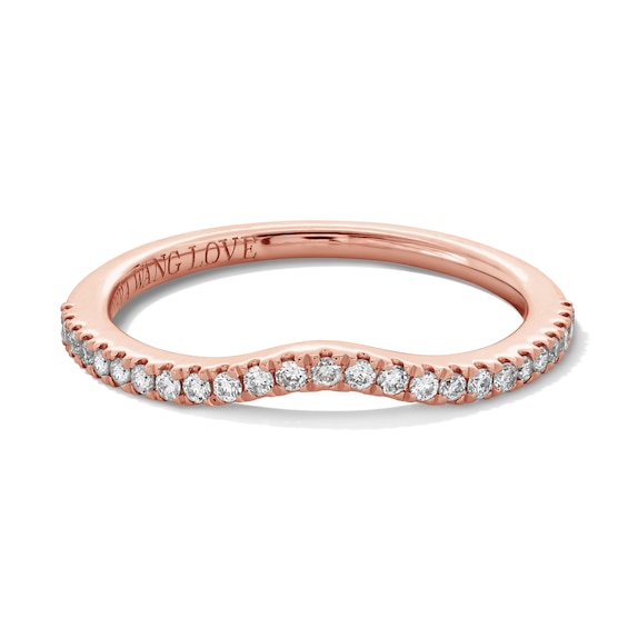 Vera Wang Love Collection 1/6 CT. T.w. Diamond Contour Band in 14K Rose Gold
