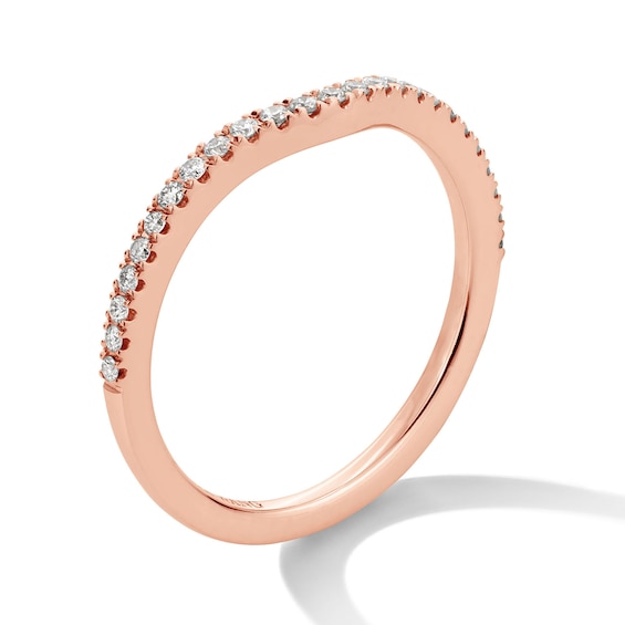 Vera Wang Love Collection 1/6 CT. T.w. Diamond Contour Band in 14K Rose Gold