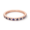 Thumbnail Image 1 of Vera Wang Love Collection Blue Sapphire and 1/8 CT. T.W. Diamond Band in 14K Rose Gold