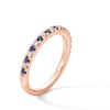 Thumbnail Image 3 of Vera Wang Love Collection Blue Sapphire and 1/8 CT. T.W. Diamond Band in 14K Rose Gold