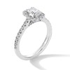 Thumbnail Image 3 of 1 CT. T.W. Emerald-Cut Certified Lab-Grown Diamond Frame Engagement Ring in Platinum (F/SI2)