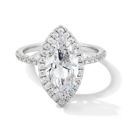 3-1/2 CT. T.W. Marquise-Cut Certified Lab-Grown Diamond Frame Engagement Ring in Platinum (F/VS2)