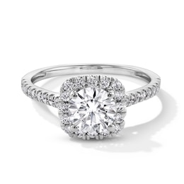 1-1/2 CT. T.W. Certified Lab-Grown Diamond Cushion Frame Engagement Ring in Platinum (F/SI2)