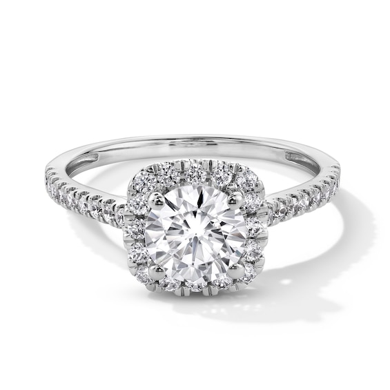 1-1/2 CT. T.w. Certified Lab-Grown Diamond Cushion Frame Engagement Ring in Platinum (F/Si2)