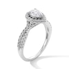 Thumbnail Image 3 of 1 CT. T.W. Pear-Shaped Certified Lab-Grown Diamond Frame Crossover Shank Engagement Ring in Platinum (F/SI2)