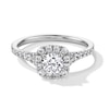 Thumbnail Image 1 of 1 CT. T.W. Certified Lab-Grown Diamond Cushion Frame Split Shank Engagement Ring in Platinum (F/SI2)