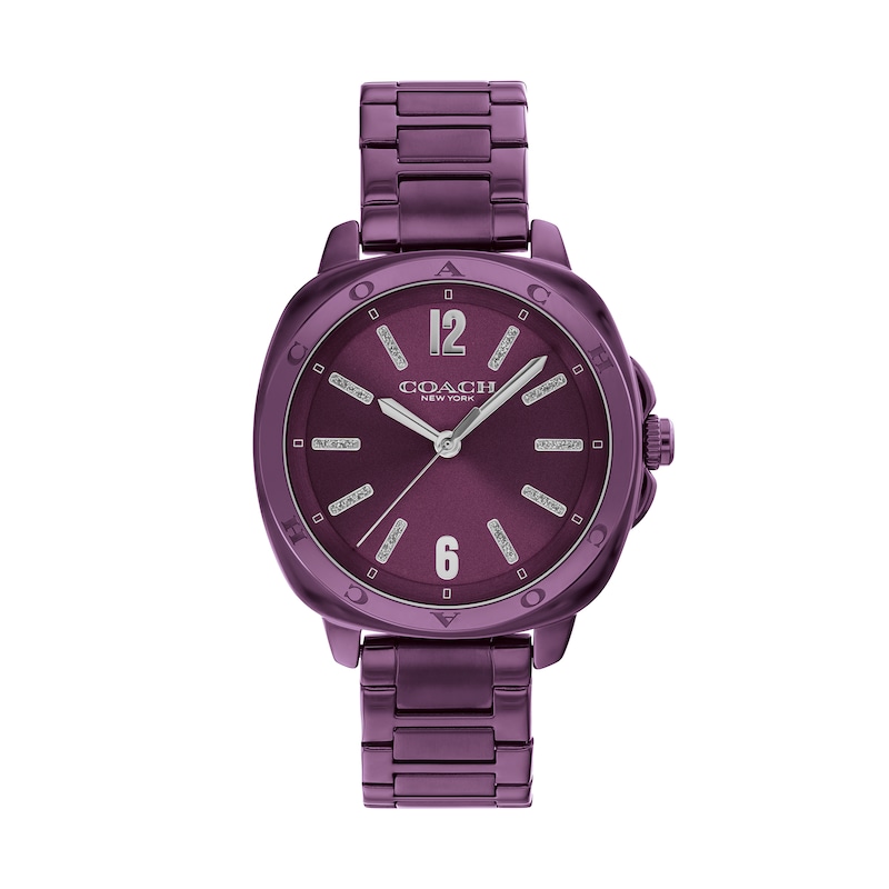 Main Image 1 of Ladies’ Coach Kitt Purple IP Stainless Steel Analog Watch with Purple Dial and Bracelet (Model: 14504466)