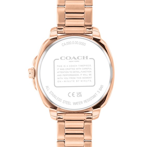 Ladiesâ Coach Kitt Rose-Tone IP Stainless Steel Analog Watch with Pink Dial (Model: 14504467)