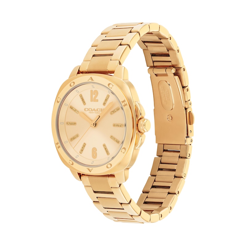 Main Image 2 of Ladies’ Coach Kitt Gold-Tone IP Stainless Steel Analog Watch with Champagne Dial (Model: 14504468)