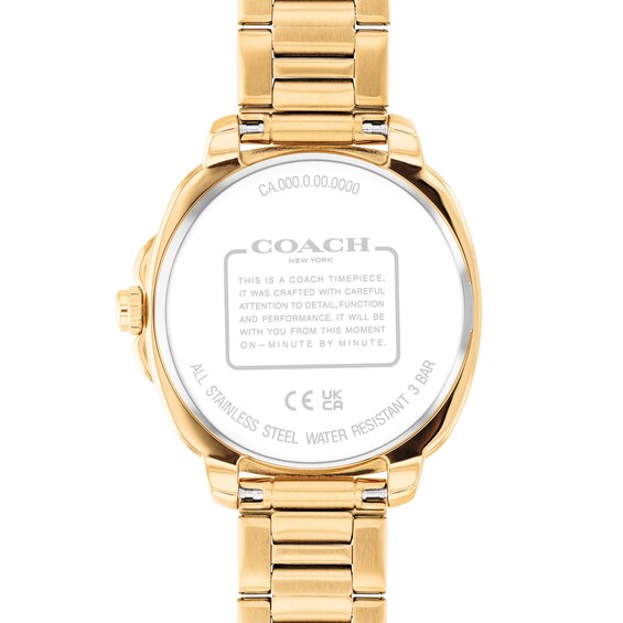 Ladiesâ Coach Kitt Gold-Tone IP Stainless Steel Analog Watch with Champagne Dial (Model: 14504468)