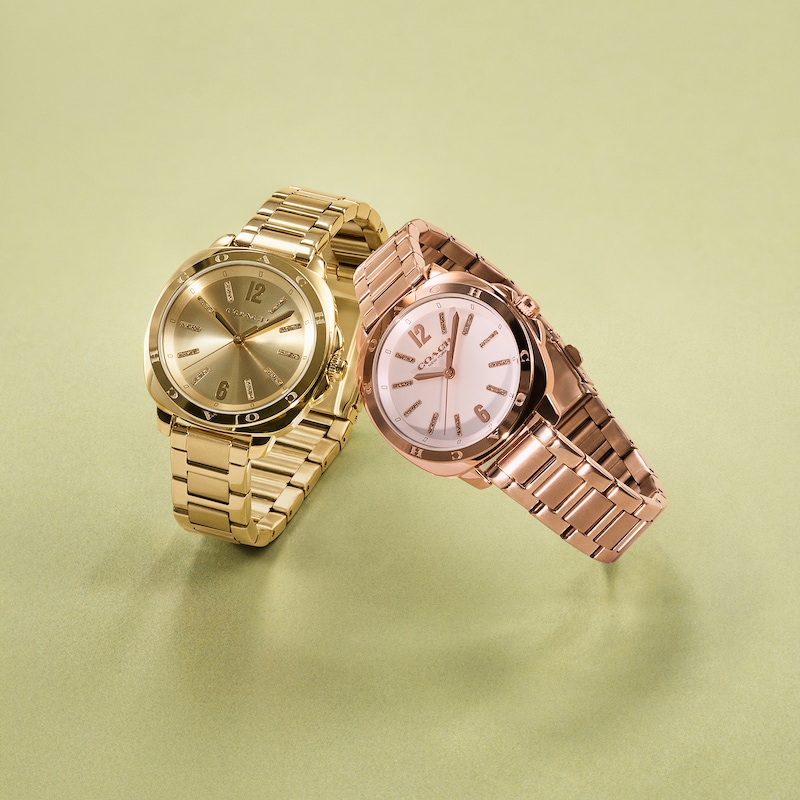 Main Image 6 of Ladies’ Coach Kitt Gold-Tone IP Stainless Steel Analog Watch with Champagne Dial (Model: 14504468)