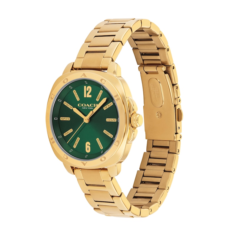 Main Image 2 of Ladies’ Coach Kitt Gold-Tone IP Stainless Steel Analog Watch with Green Dial (Model: 14504535)