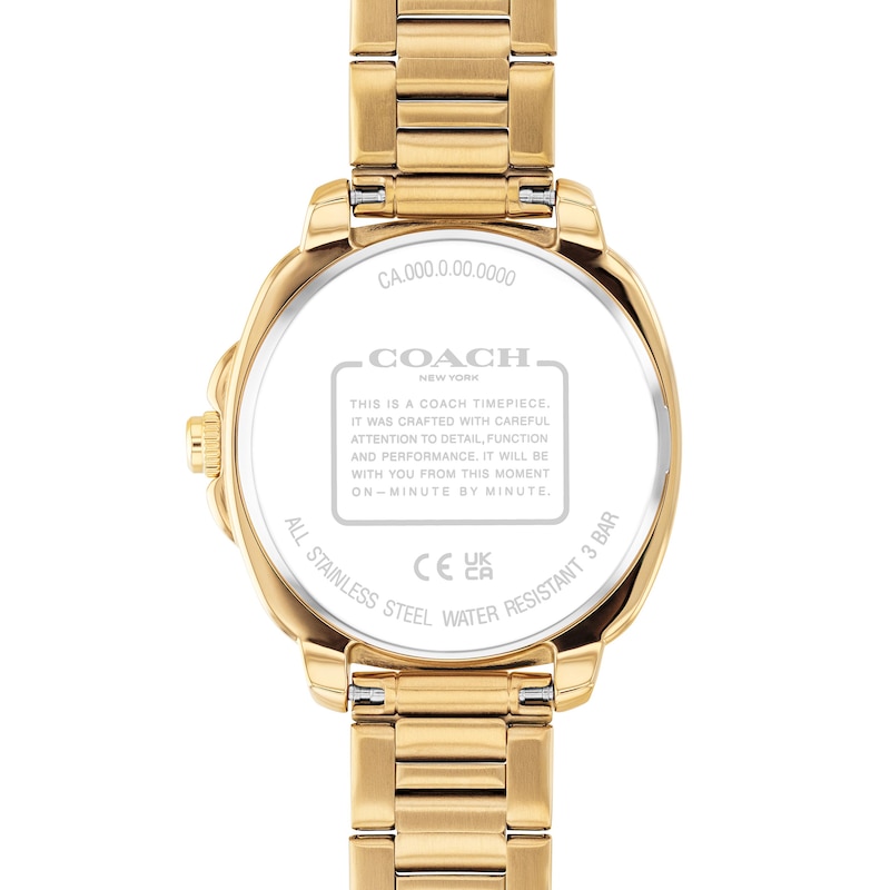 Main Image 3 of Ladies’ Coach Kitt Gold-Tone IP Stainless Steel Analog Watch with Green Dial (Model: 14504535)