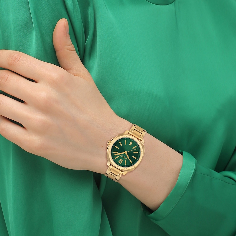 Main Image 4 of Ladies’ Coach Kitt Gold-Tone IP Stainless Steel Analog Watch with Green Dial (Model: 14504535)