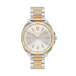 Ladies’ Coach Kitt Two-Tone Stainless Steel Analog Watch with Silver-Tone Dial (Model: 14504544)