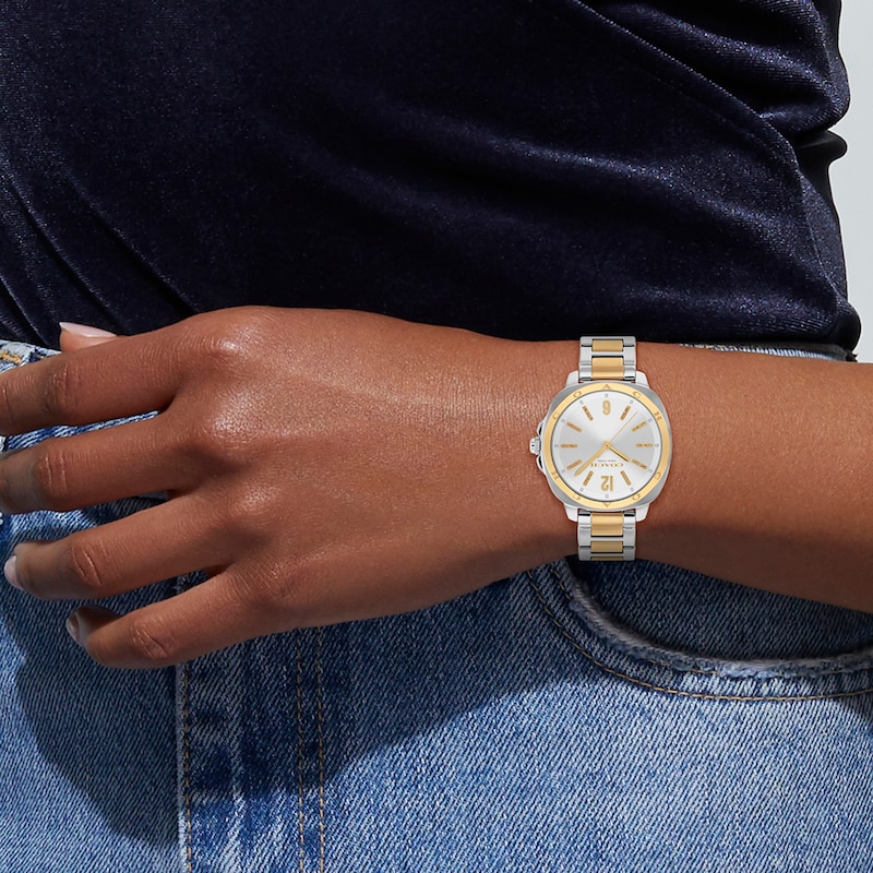 Main Image 4 of Ladies’ Coach Kitt Two-Tone Stainless Steel Analog Watch with Silver-Tone Dial (Model: 14504544)