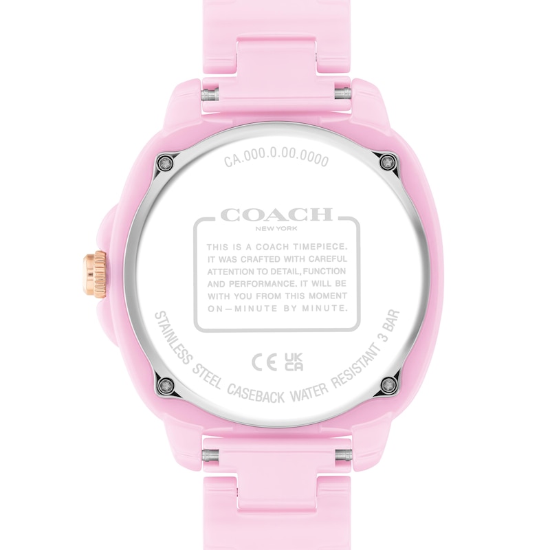 Main Image 3 of Ladies' Coach Kitt Pink Ceramic Analog Watch with Pink Dial (Model: 14504482)