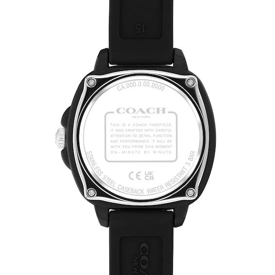 Ladies' Coach Kitt Black Resin Analog Watch with Black Dial (Model: 14504470)