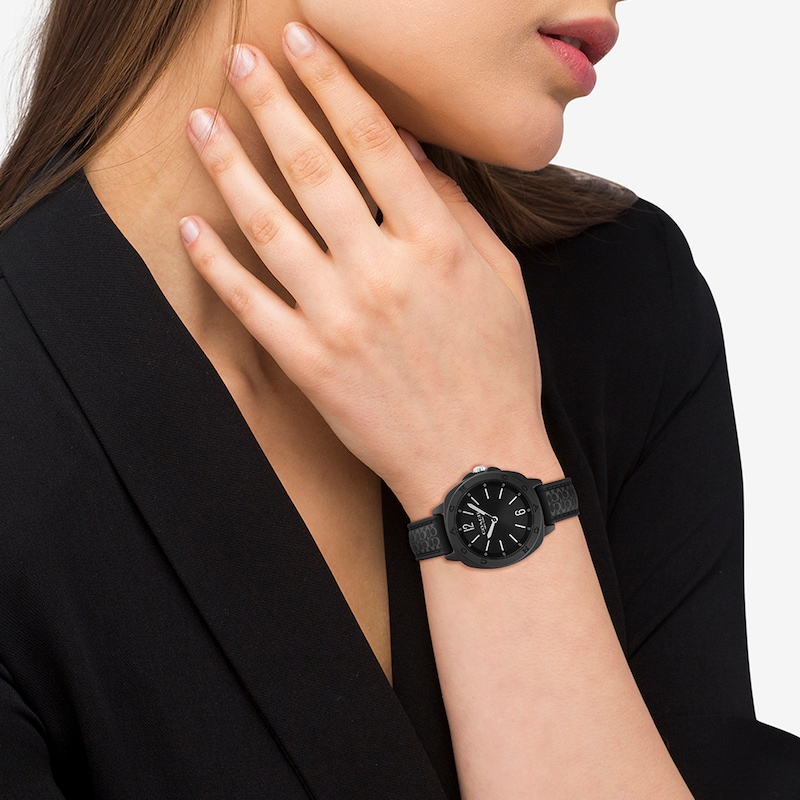 Main Image 4 of Ladies' Coach Kitt Black Resin Analog Watch with Black Dial (Model: 14504470)