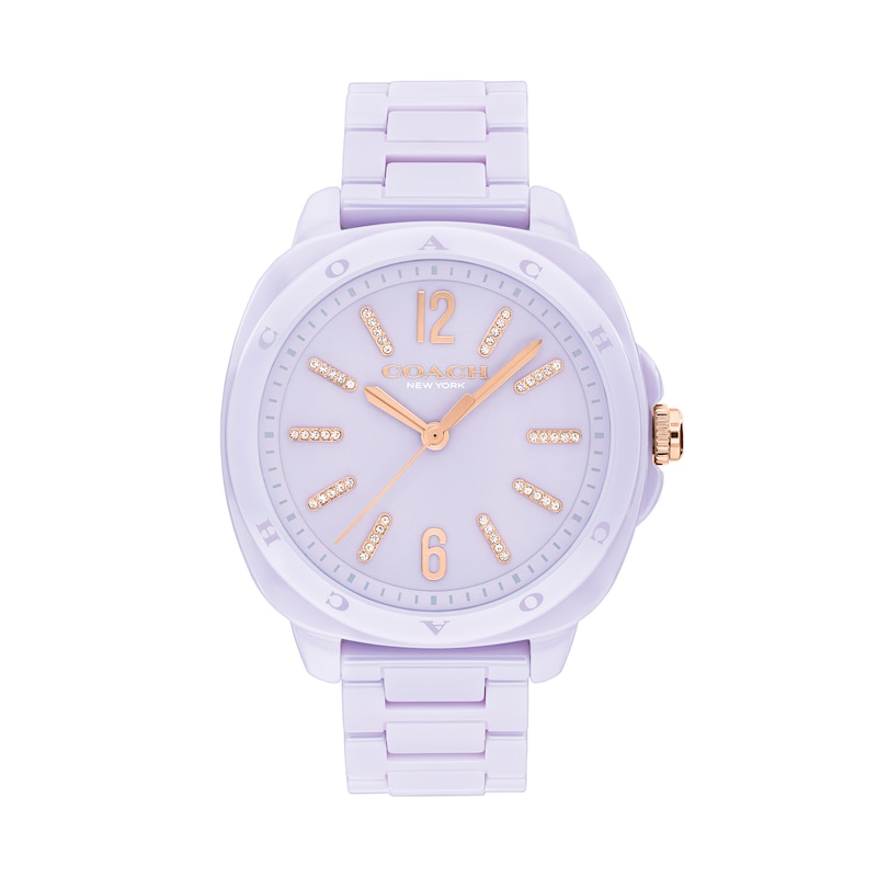 Main Image 1 of Ladies' Coach Kitt Lavender Ceramic Analog Watch with Lavender Dial (Model: 14504481)