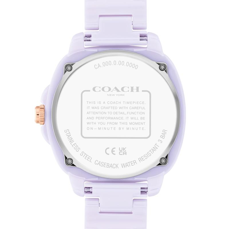 Main Image 3 of Ladies' Coach Kitt Lavender Ceramic Analog Watch with Lavender Dial (Model: 14504481)