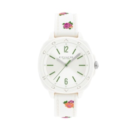 Ladies’ Coach Kitt Chalk Resin Analog Watch with White Dial (Model: 14504473)