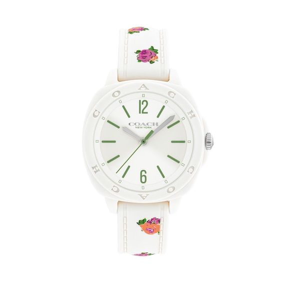 Ladiesâ Coach Kitt Chalk Resin Analog Watch with White Dial (Model: 14504473)