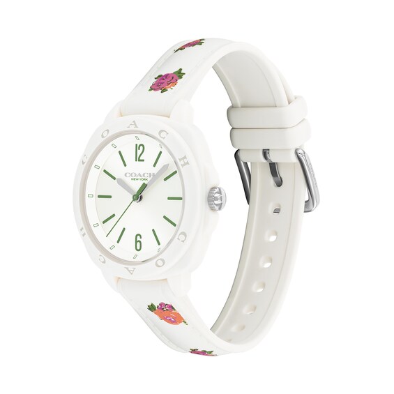 Ladiesâ Coach Kitt Chalk Resin Analog Watch with White Dial (Model: 14504473)