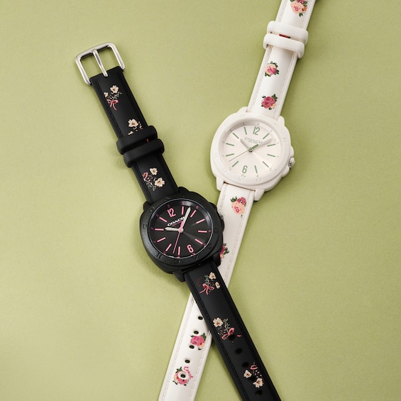 Ladiesâ Coach Kitt Chalk Resin Analog Watch with White Dial (Model: 14504473)