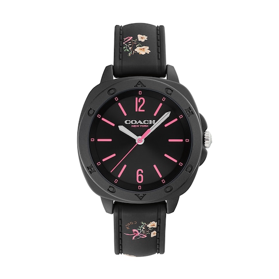 Ladiesâ Coach Kitt Black Resin Analog Watch with Black Dial (Model: 14504472)