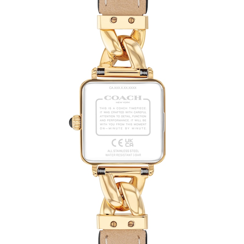 Main Image 3 of Ladies’ Coach Cass Gold-Tone IP Square Analog Watch with Black Dial (Model: 14504356)