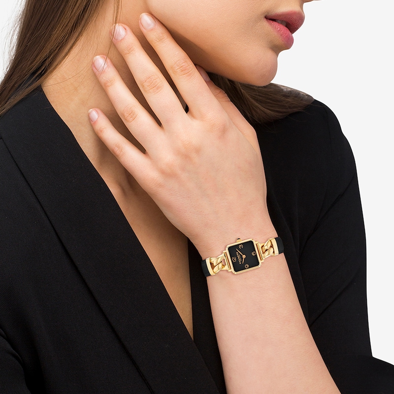 Main Image 4 of Ladies’ Coach Cass Gold-Tone IP Square Analog Watch with Black Dial (Model: 14504356)