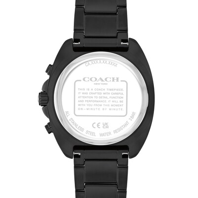 Authentic Coach Black Lexington watch. Coach Charles Black Dial Black Leather Strap Watch for Men main image 3