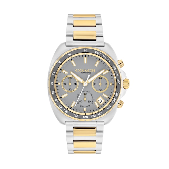 Men's Coach Charter Chronograph Two-Tone Stainless Steel Watch with Gray Dial (Model: 14602740)