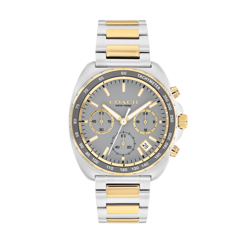 Main Image 1 of Men's Coach Charter Chronograph Two-Tone Stainless Steel Watch with Gray Dial (Model: 14602740)