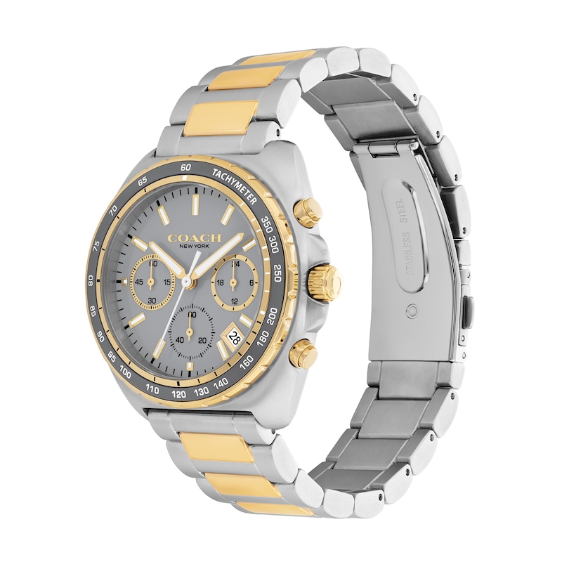Main Image 2 of Men's Coach Charter Chronograph Two-Tone Stainless Steel Watch with Gray Dial (Model: 14602740)