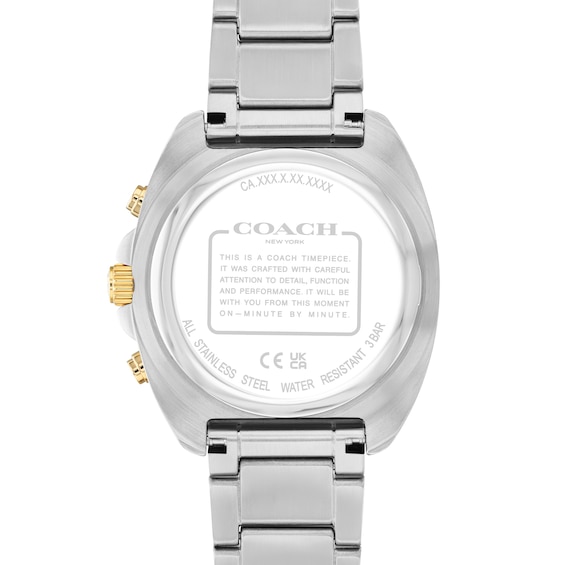 Men's Coach Charter Chronograph Two-Tone Stainless Steel Watch with Gray Dial (Model: 14602740)