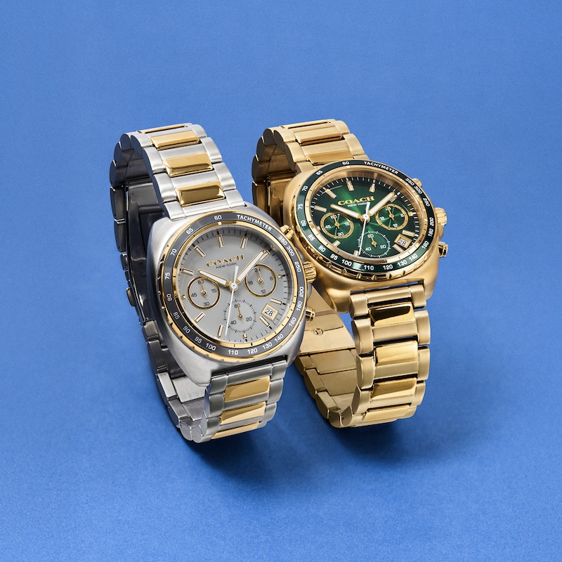 Main Image 6 of Men's Coach Charter Chronograph Two-Tone Stainless Steel Watch with Gray Dial (Model: 14602740)