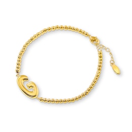 Beaded Sideways Bubble Initial Bracelet - 8.0" (1 Initial)