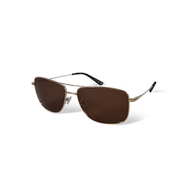 Gold-Tone Rectangular Lens Sunglasses