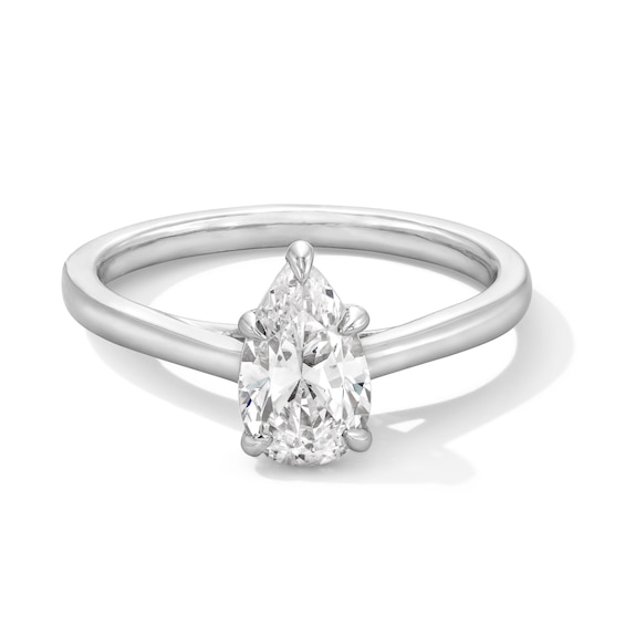 1 CT. Pear-Shaped Certified Lab-Grown Diamond Solitaire Engagement Ring in 14K White Gold (F/Vs2)