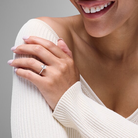 1 CT. Pear-Shaped Certified Lab-Grown Diamond Solitaire Engagement Ring in 14K White Gold (F/Vs2)
