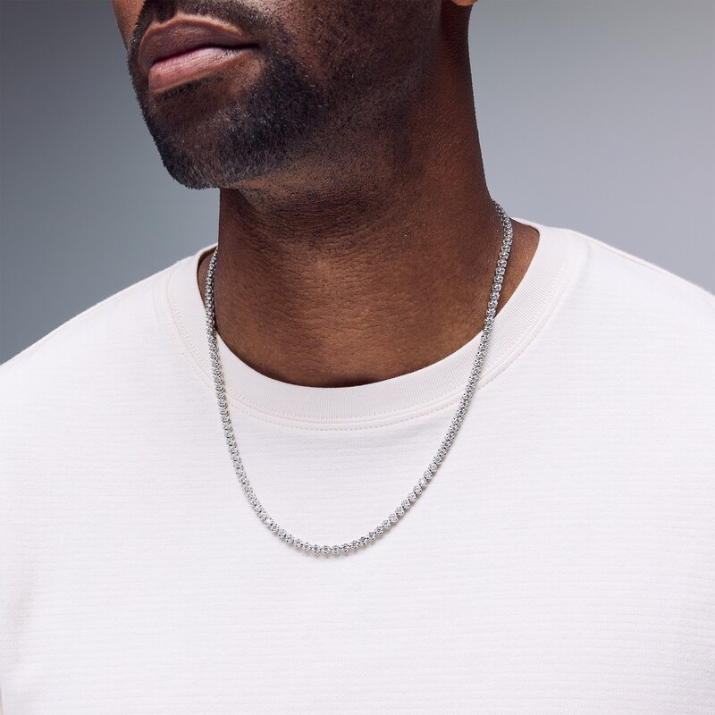 Main Image 2 of 11 CT. T.W. Certified Lab-Grown Diamond Tennis Necklace in 10K White Gold (F/VS2) – 22”