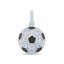 3/8 CT. T.W. Certified Lab-Grown Diamond Soccer Ball Necklace Charm in Sterling Silver (F/VS2)