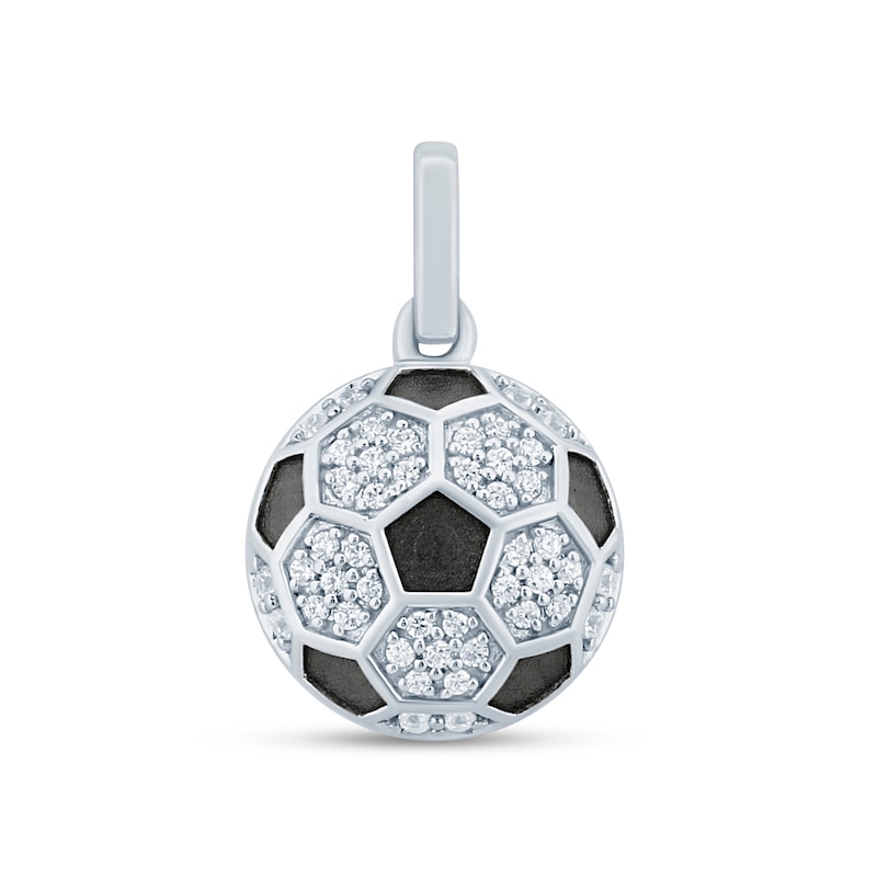 Main Image 1 of 3/8 CT. T.W. Certified Lab-Grown Diamond Soccer Ball Necklace Charm in Sterling Silver (F/VS2)