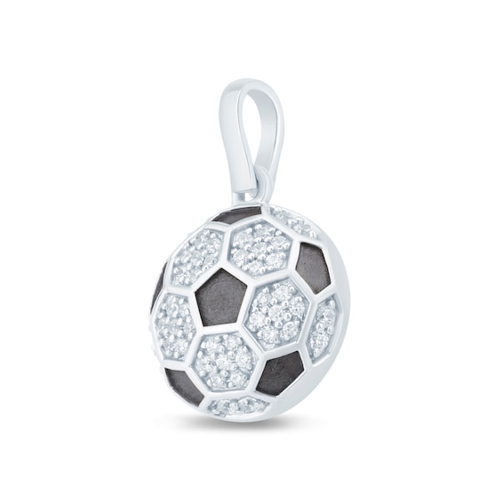 3/8 CT. T.w. Certified Lab-Grown Diamond Soccer Ball Necklace Charm in Sterling Silver (F/Vs2)