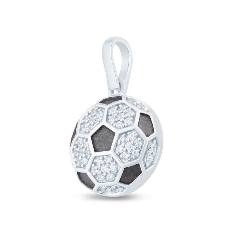 Main Image 3 of 3/8 CT. T.W. Certified Lab-Grown Diamond Soccer Ball Necklace Charm in Sterling Silver (F/VS2)