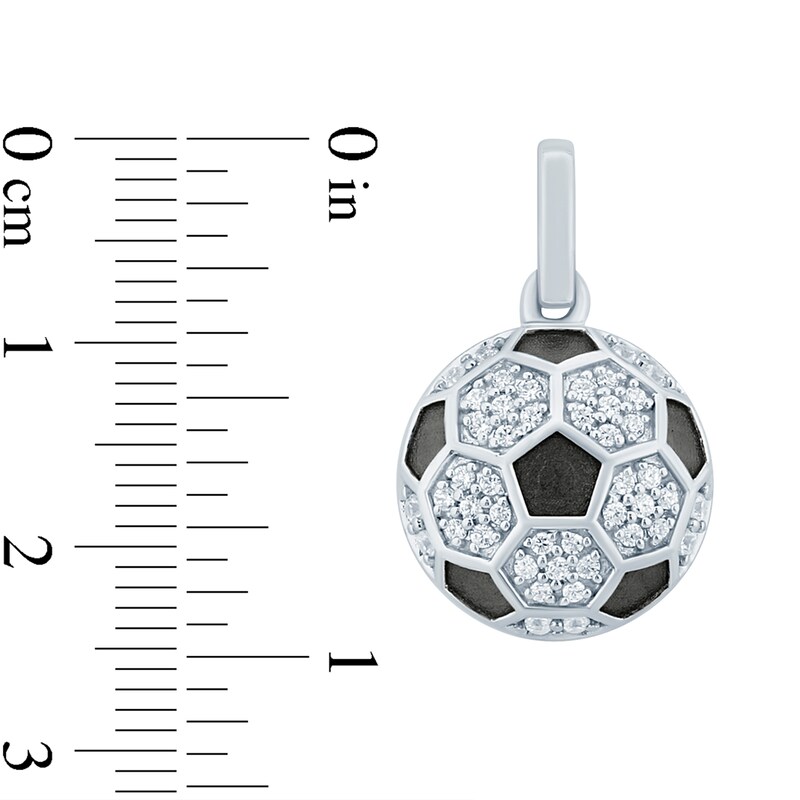 Main Image 4 of 3/8 CT. T.W. Certified Lab-Grown Diamond Soccer Ball Necklace Charm in Sterling Silver (F/VS2)