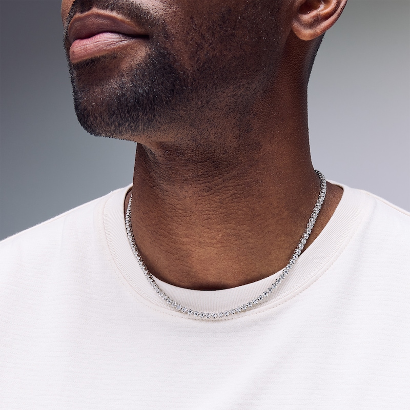 Main Image 2 of 9-1/8 CT. T.W. Certified Lab-Grown Diamond Tennis Necklace in 10K White Gold (F/VS2) – 18”