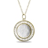 Thumbnail Image 2 of Moonstone and White Lab-Created Sapphire Photo Locket in Sterling Silver with 18K Gold Plate (1 Photo)